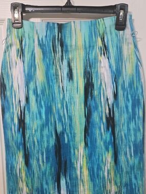 Worthington Blue Teal Multi-Print Pencil Skirt